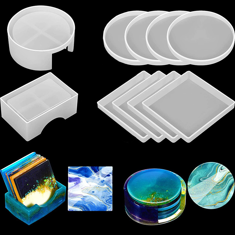 5Pcs/Set DlY Epoxy Resin Cup C - Silicone Mold Tray のレビューと価格