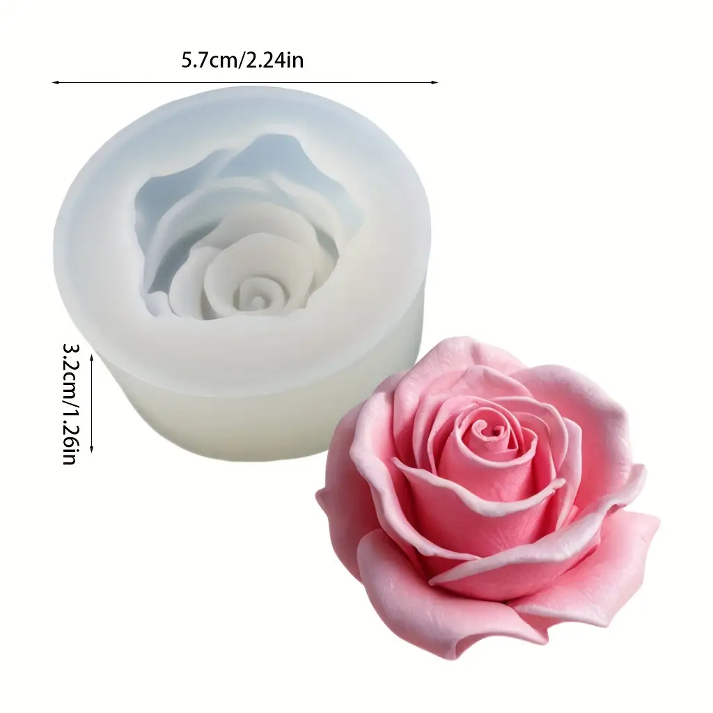 1 Rose Silicone Candle Mold -  - Flower Preservation Resin のレビューと価格
