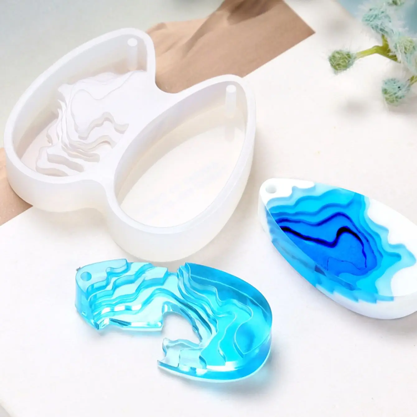 Round Water Drop Handmade DIY  - Resin Ocean Wave Mold のレビューと価格