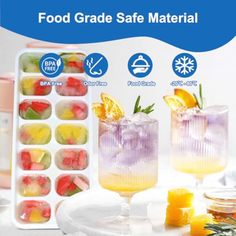 Ice Cube Tray with Lid, 3 Pack - Silicone Mold Tray のレビューと価格
