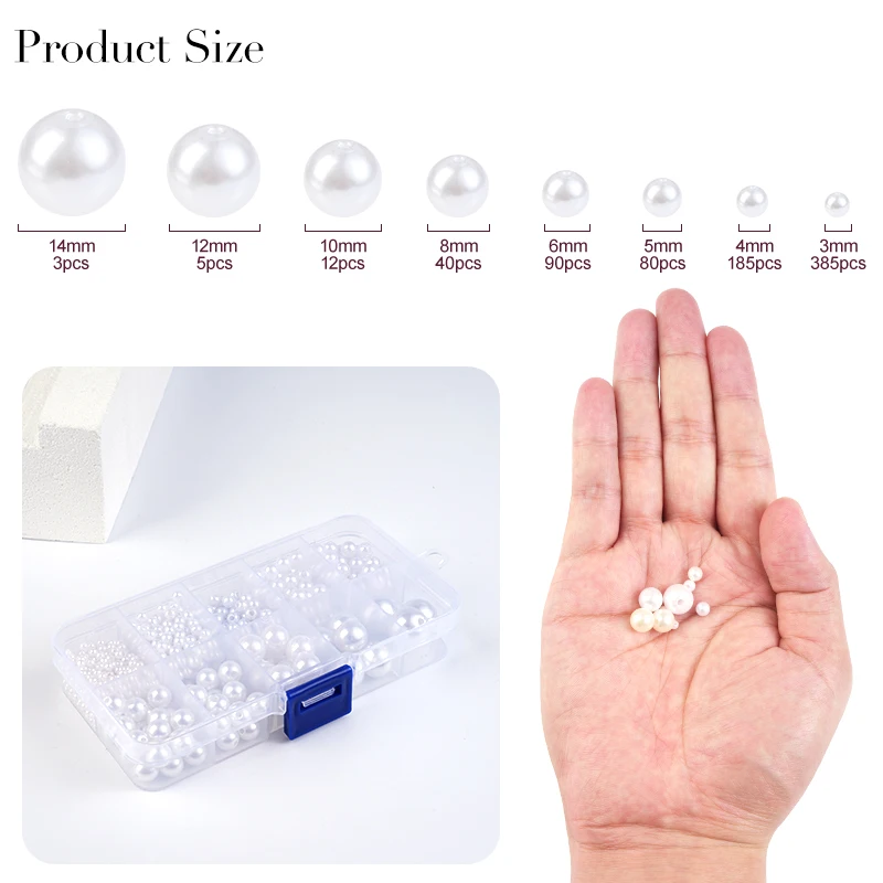 800pcs Artificial Faux Pearl R - Resin Craft Kit のレビューと価格
