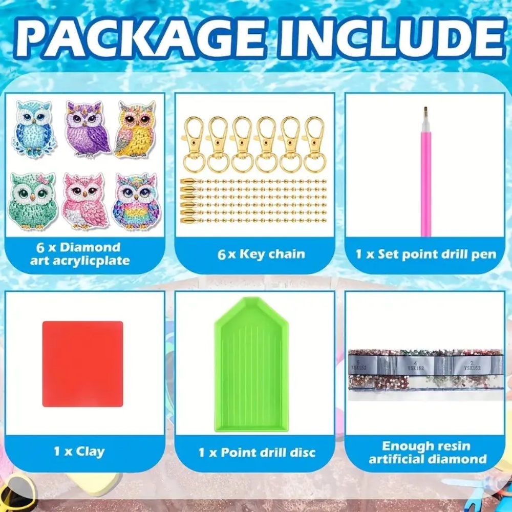 6-piece/set DIY Diamond Keycha - Resin Craft Ideas のレビューと価格