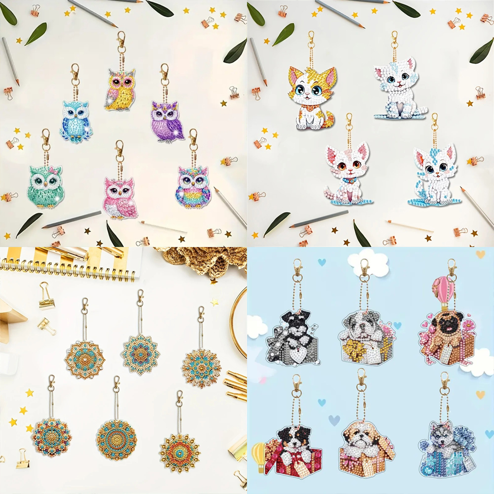 6-piece/set DIY Diamond Keycha - Resin Craft Ideas のレビューと価格