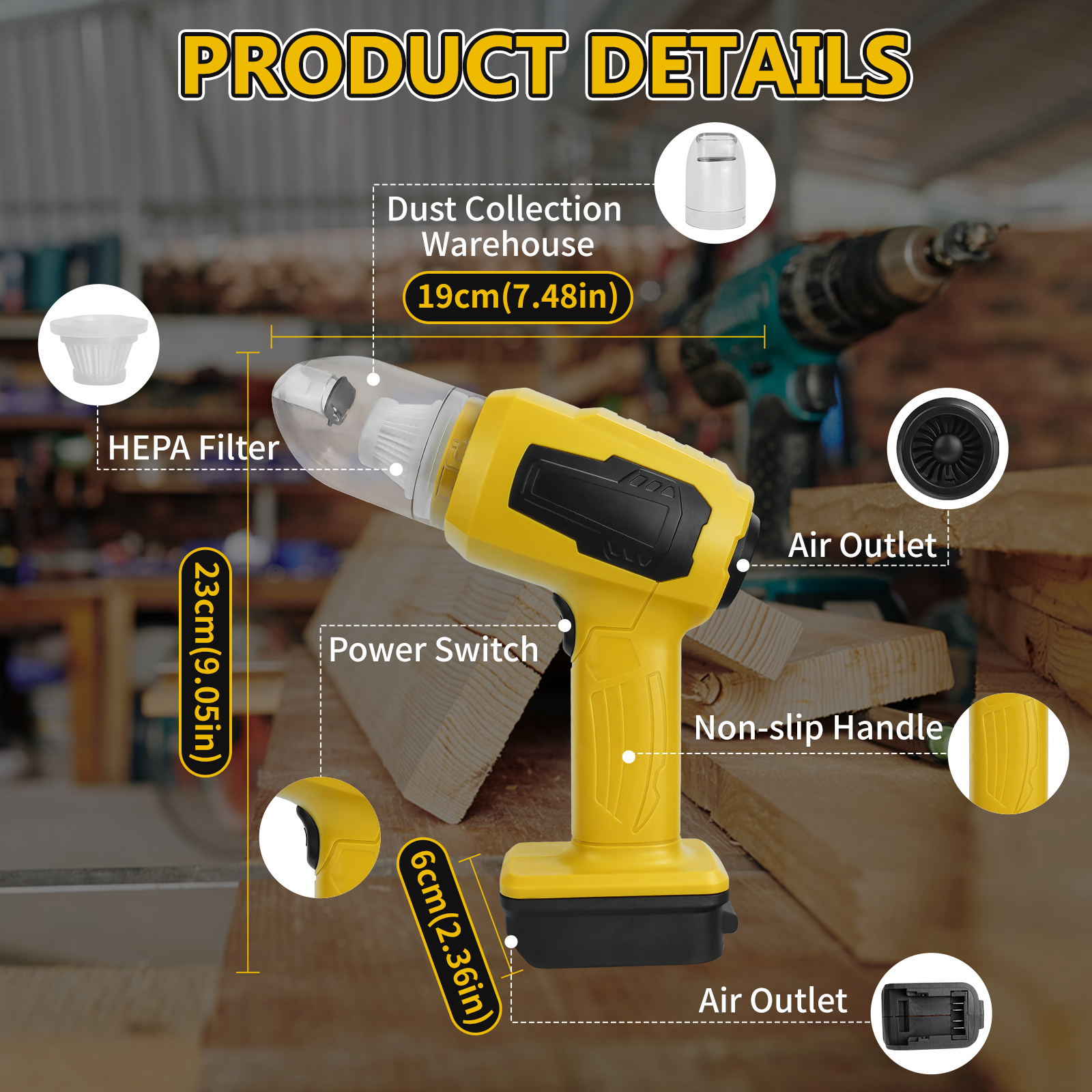 Handheld Car Vacuum Cleaner 2- - Vacuum Chamber Small のレビューと価格