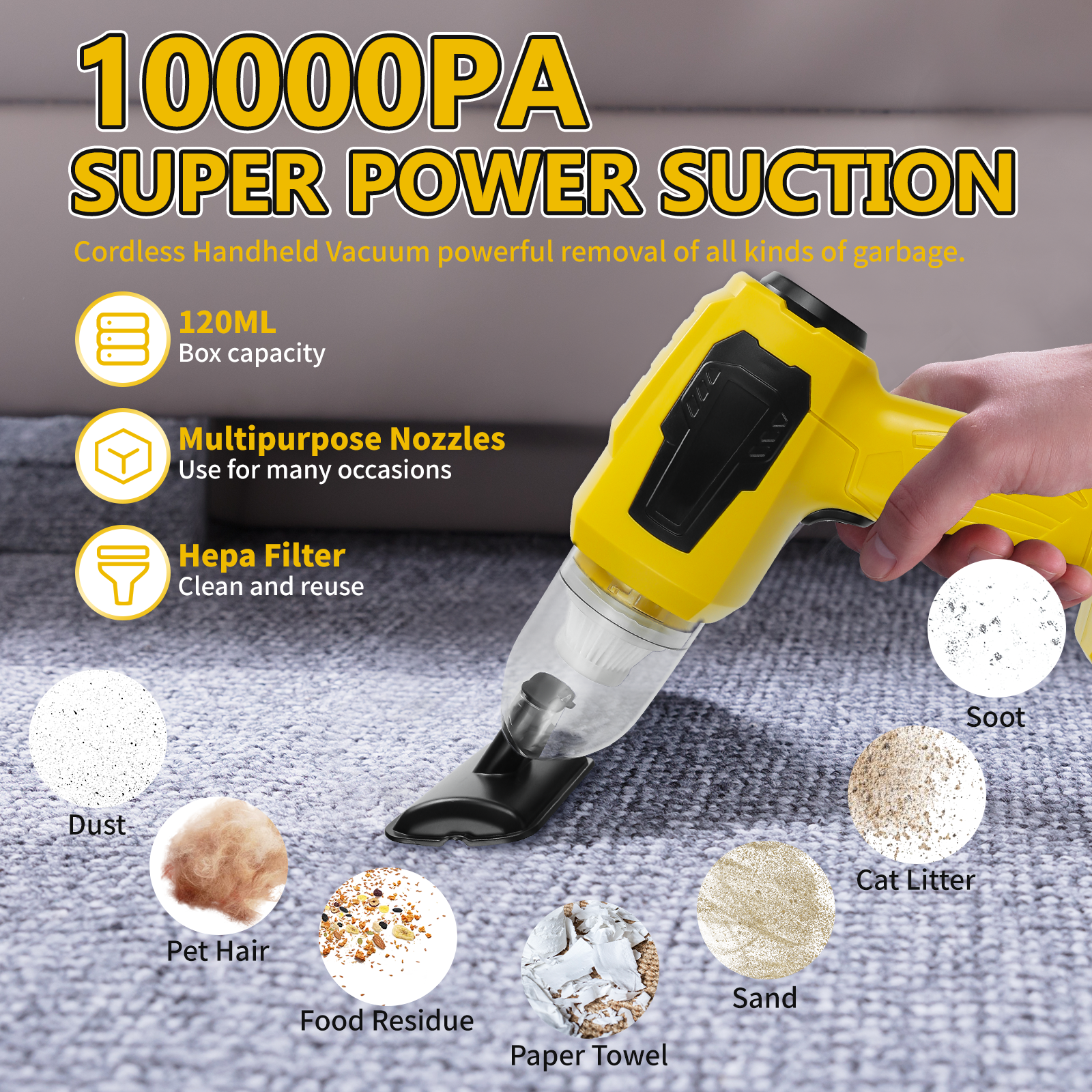 Handheld Car Vacuum Cleaner 2- - Vacuum Chamber Small のレビューと価格