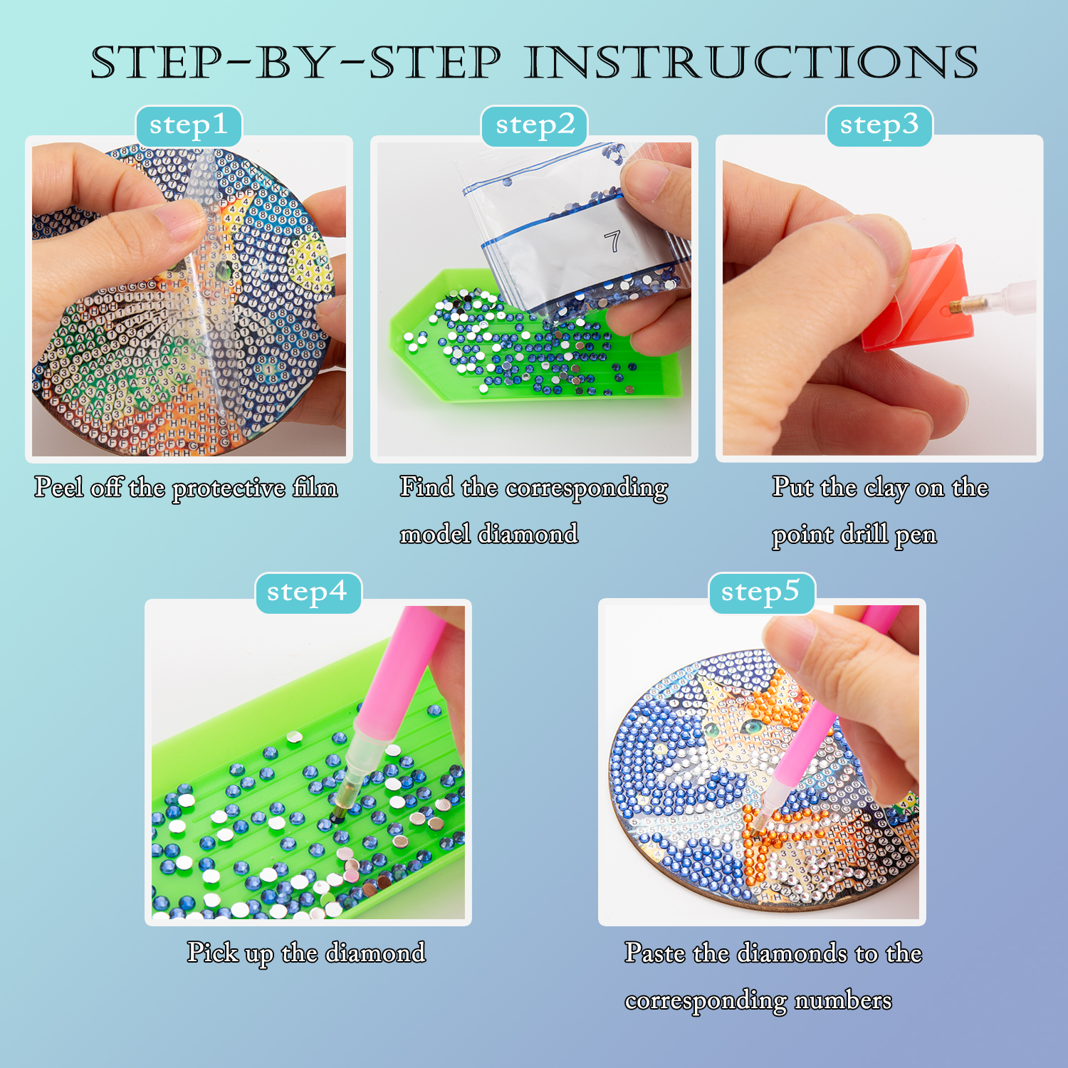 8 pieces/set of diamond painte - Resin Craft Kit のレビューと価格