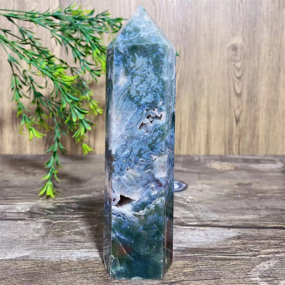 Big Green Moss Agate Druzy Nat - Terrarium Moss Art のレビューと価格