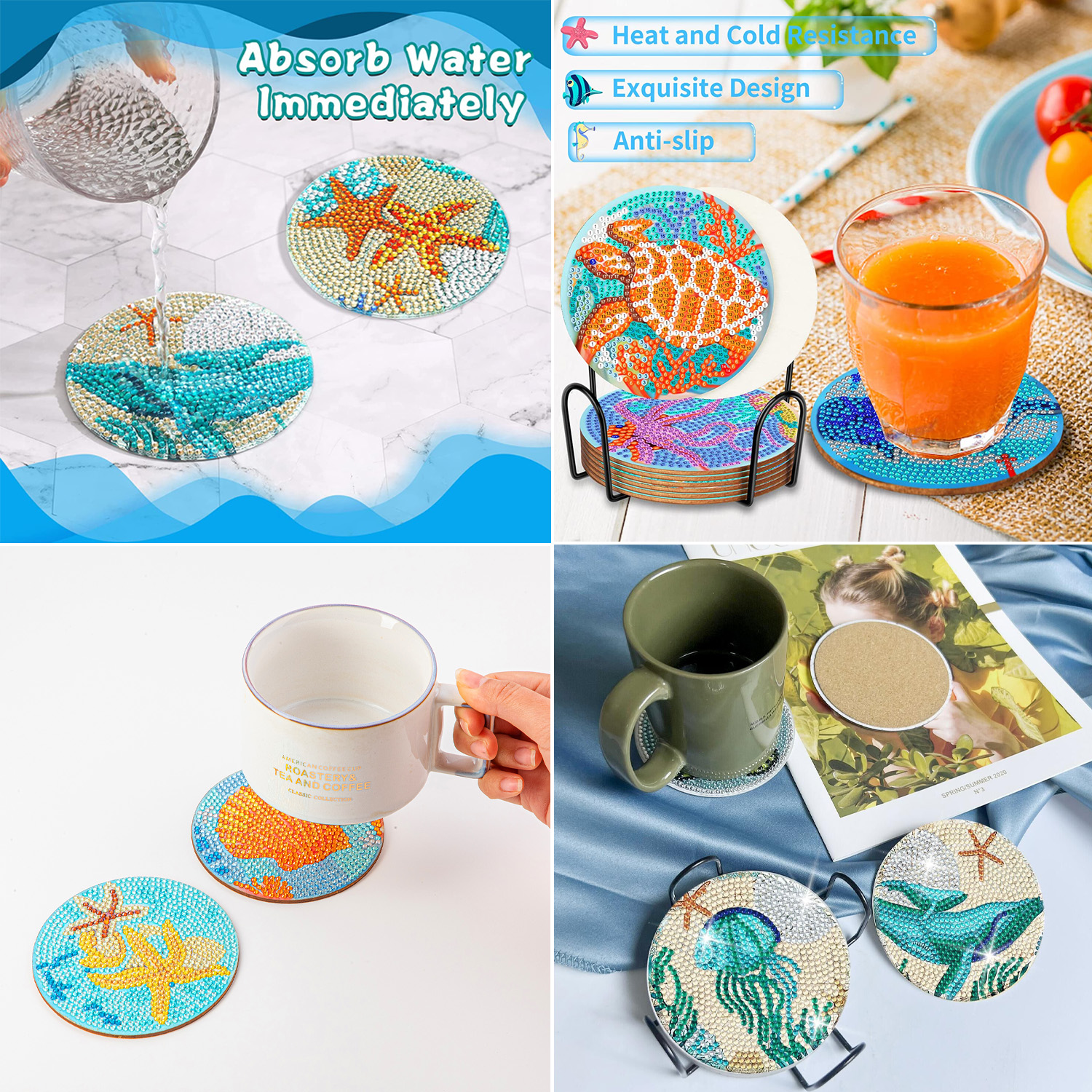 RUOPOTY 8pc/sets Diamond Paint - Resin Craft For Beginners のレビューと価格