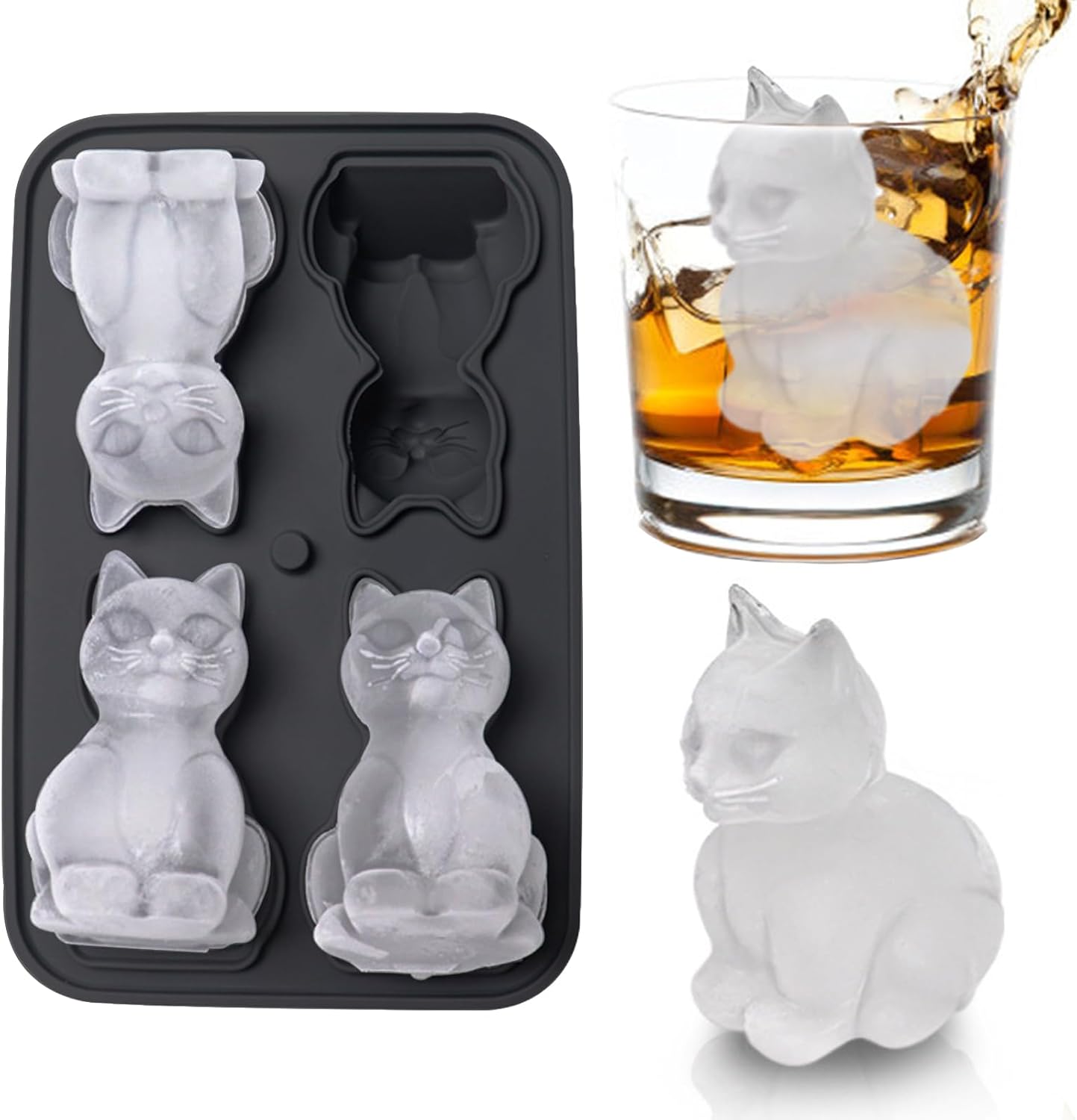 3D Cat Ice Cube Mold, Admaison - Silicone Mold Tray のレビューと価格