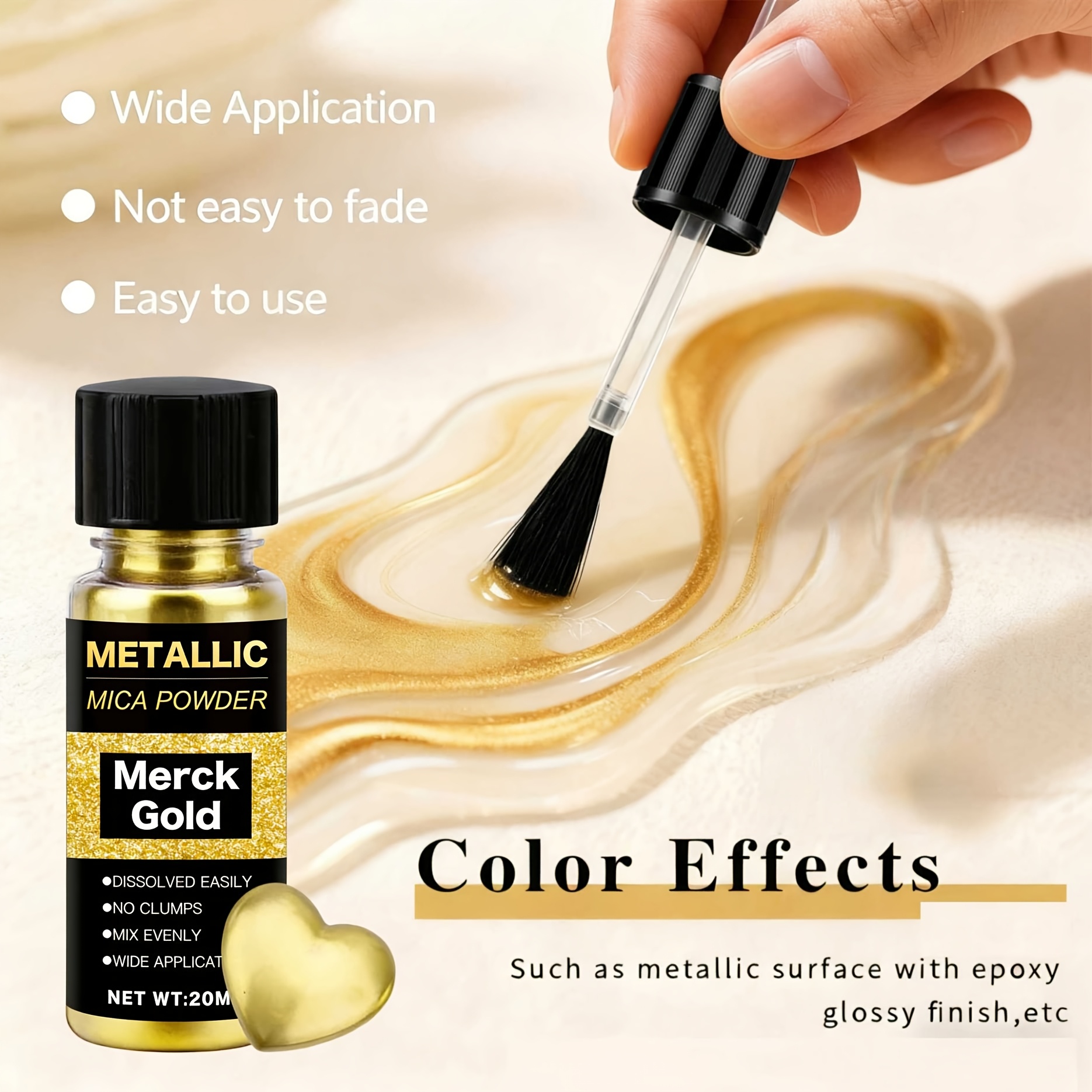 Metallic Mica Powder, Brushed  - Resin Pigment Set のレビューと価格