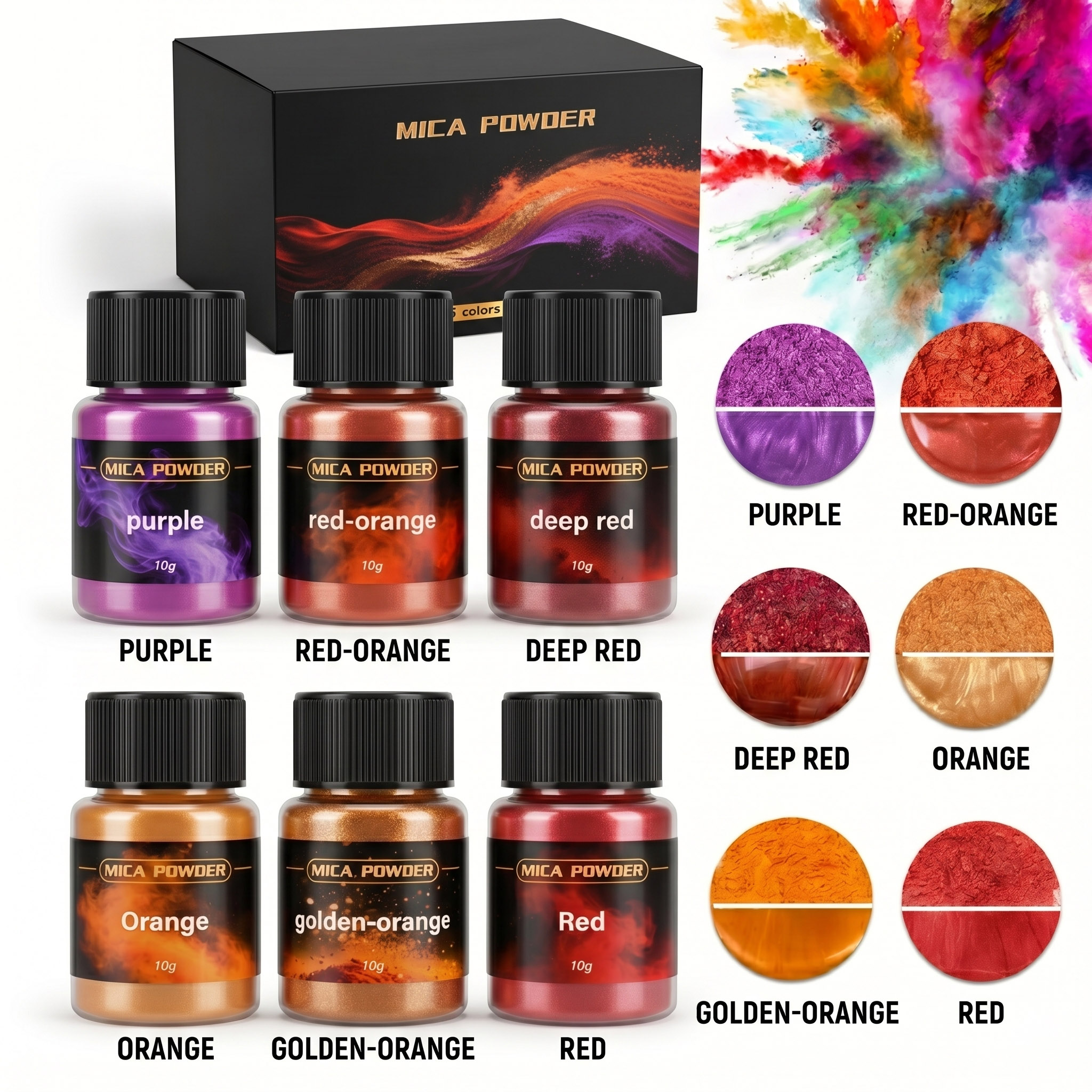 6Colors/Sets metallic powder p - Resin Pigment Set のレビューと価格
